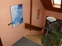 Pohled na schodiště hotelu Pohled na schodiště hotelu